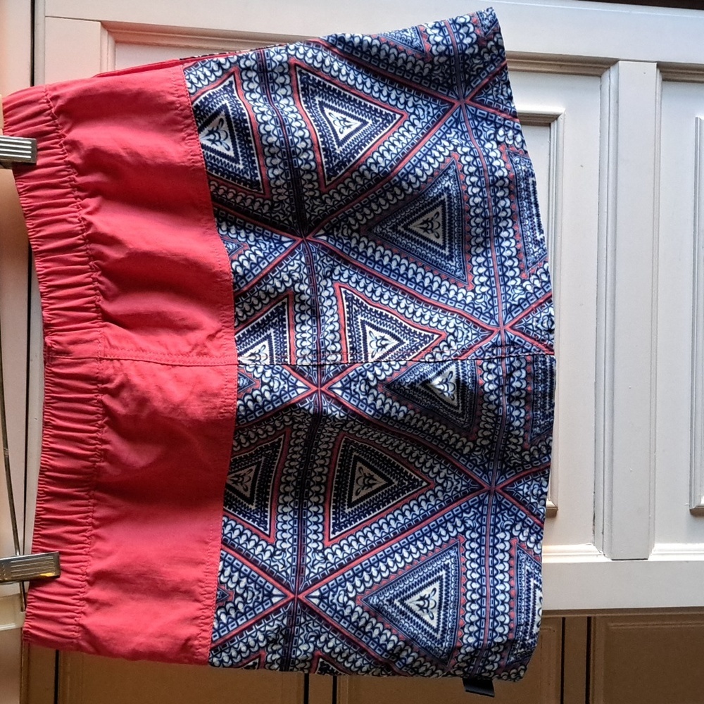 Patagonia Aztec Baggies Mini Skirt With Pockets Nylon Coral/Blue Size Small NWOT - Picture 3 of 8
